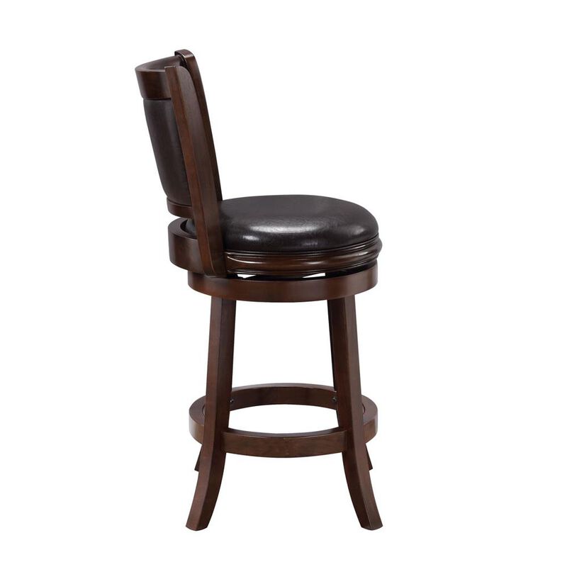 Boraam Augusta Swivel Counter Stool - Cappuccino/Dark Brown Faux Leather