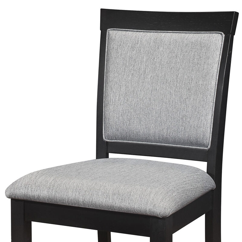 Aven 26 Inch Counter Height Chair, Gray Polyester, Black Wood, Set of 2 image number 3