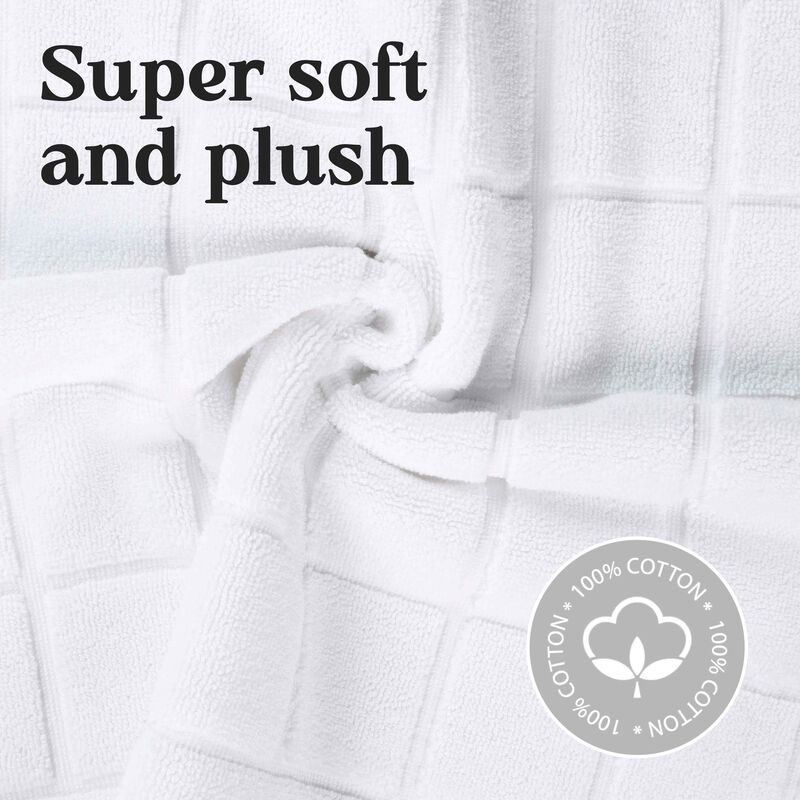 Washable Cotton Checkered Bath Rug Set of 2 for Bathrooms image number 2
