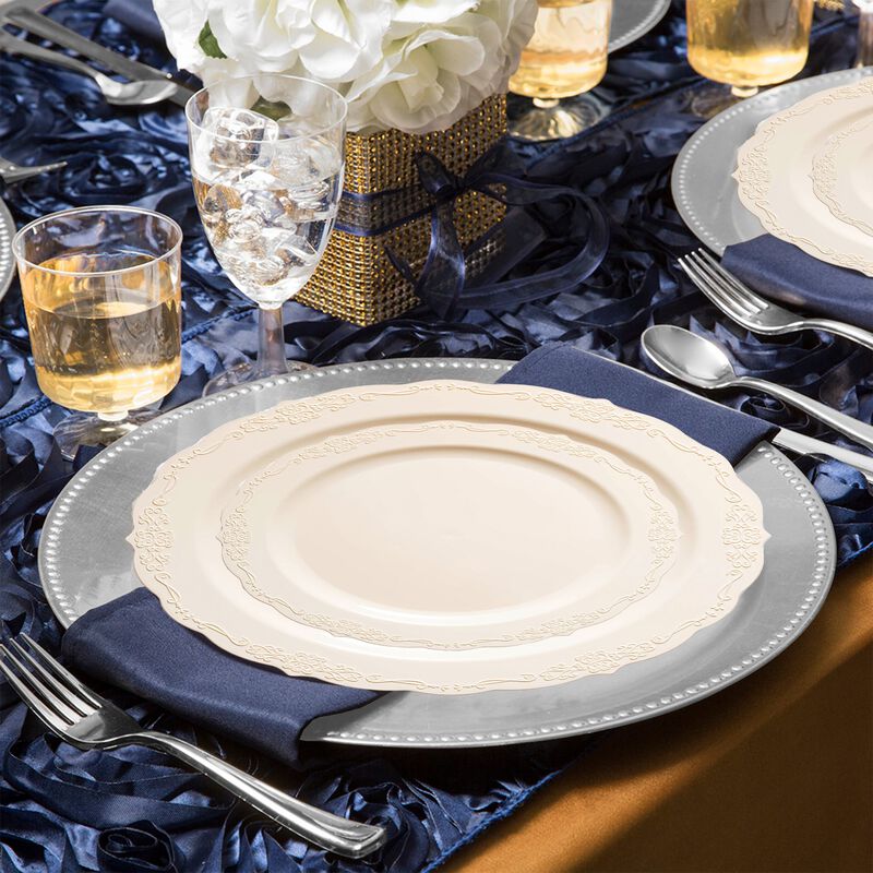 Ivory Vintage Round Plastic Wedding Value Set (30 Sets) image number 7