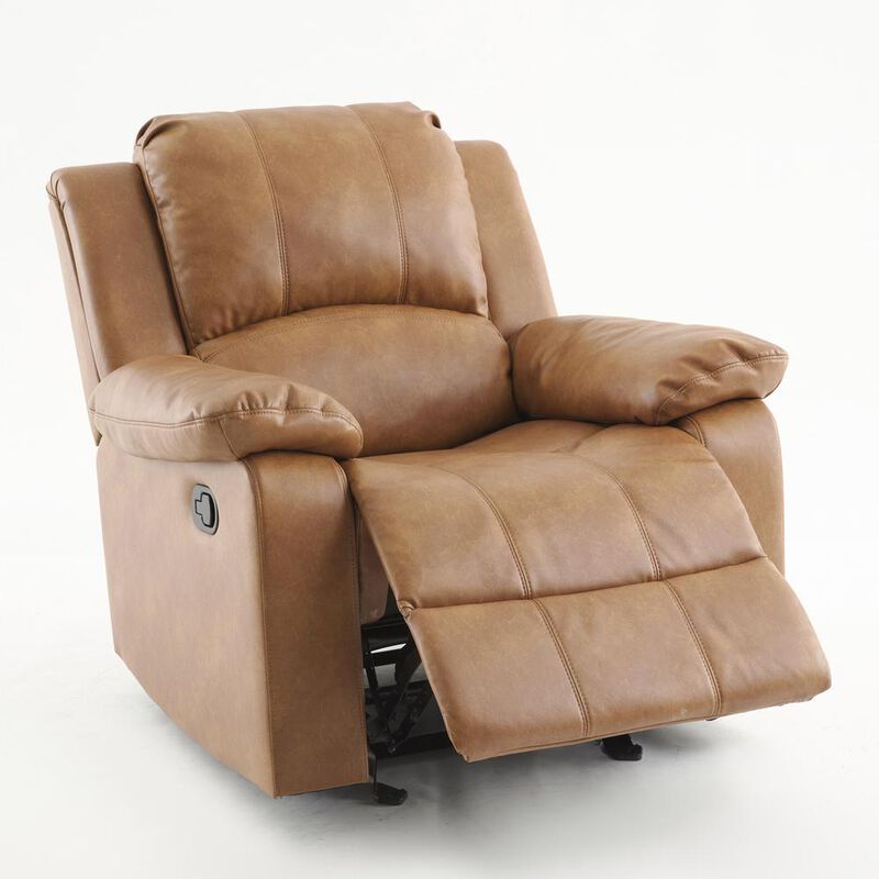 Comfort Pointe Clifton Saddle Leather Gel Glider Rocker Recliner