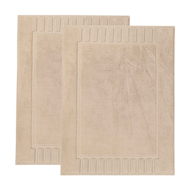 Modern Absorbent Cotton Bath Mat Set of 2 with Washable Fabric image number 0