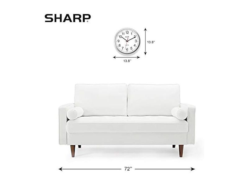 Sharp Silver Sweep Wall Clock 14 Inch Silent Non Ticking Easy Read Kitchen Decor image number 3