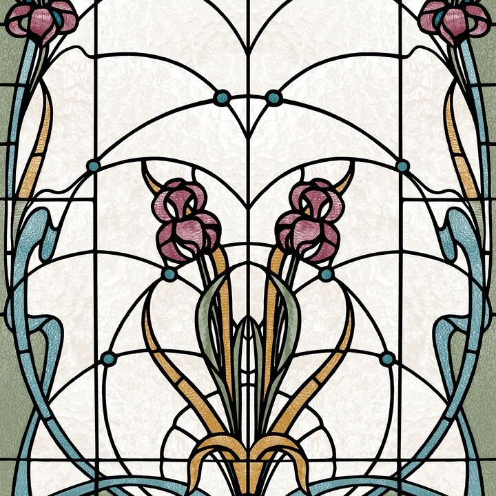 Floral Stained Glass Wallpaper