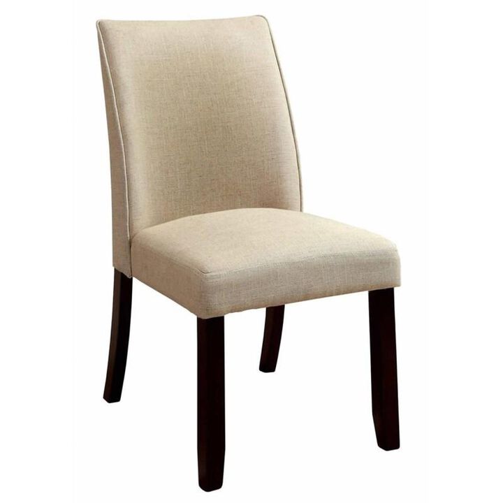 Ivory Fabric Dining Chairs, Set of 2