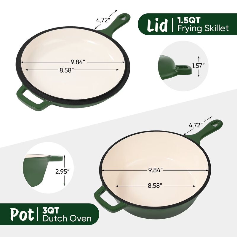 2-in-1 Enameled Dutch Oven & Skillet Set image number 3