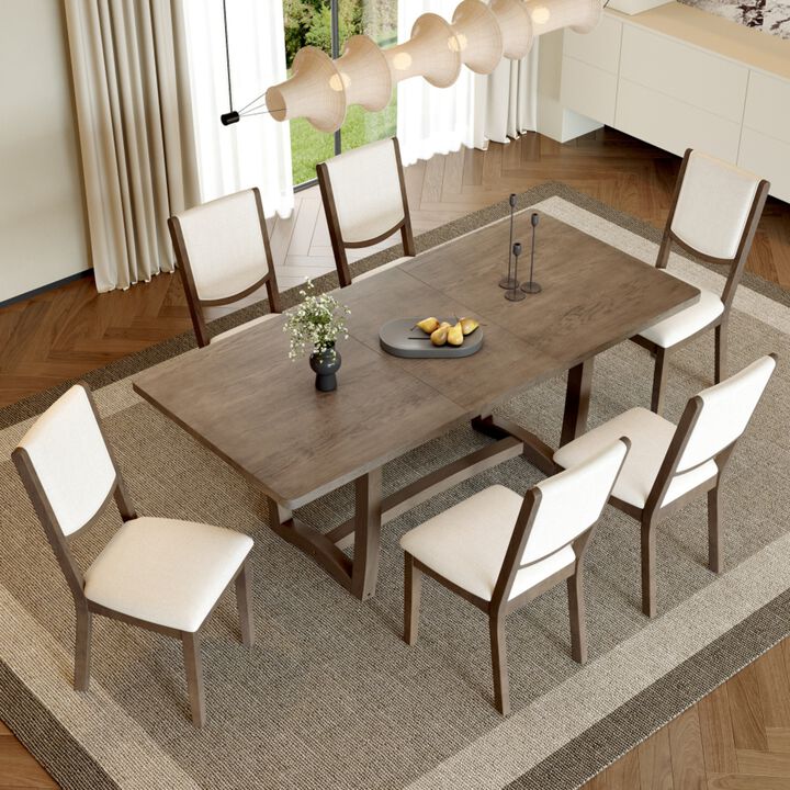 Toktes 7‑Piece Extendable Transitional Dining Set