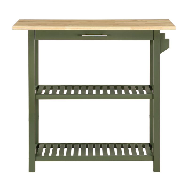 Convenience Concepts Designs2Go 3 Tier Butcher Block Kitchen Prep Island with Drawer