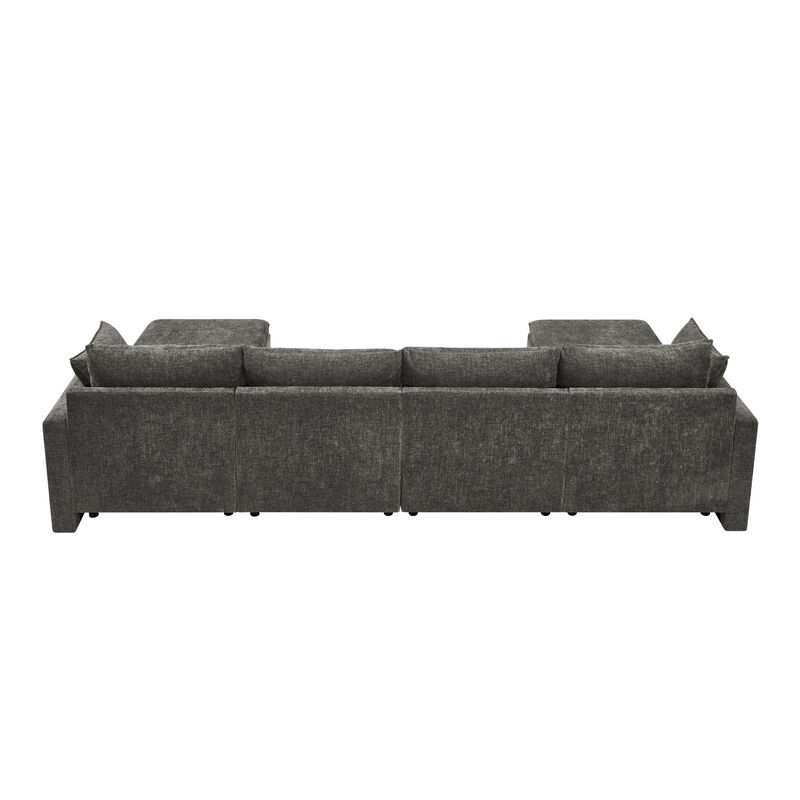 Glocep U Shaped Couch 132" Cloud Modular Sectional image number 7
