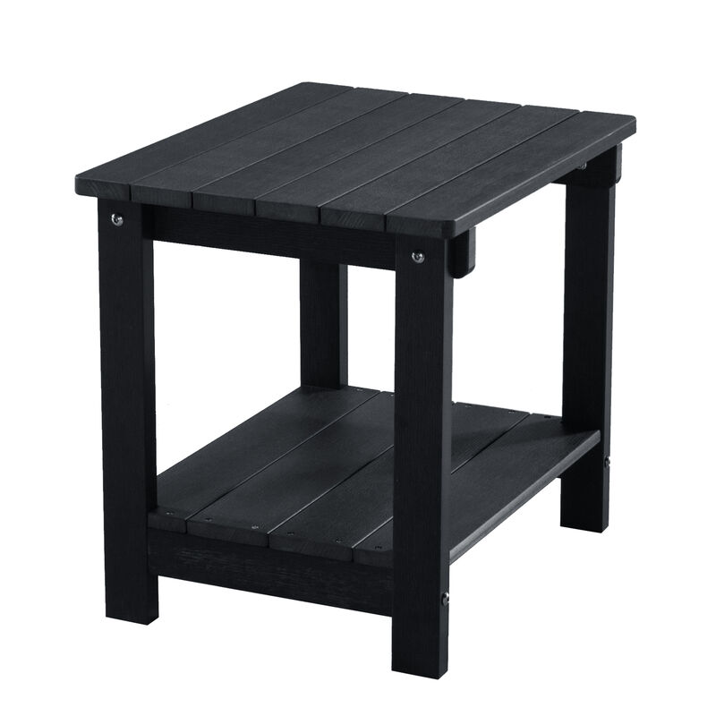 Black End Table with Shelf