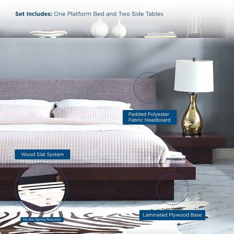 Modway - Freja 3 Piece Queen Fabric Bedroom Set image number 3