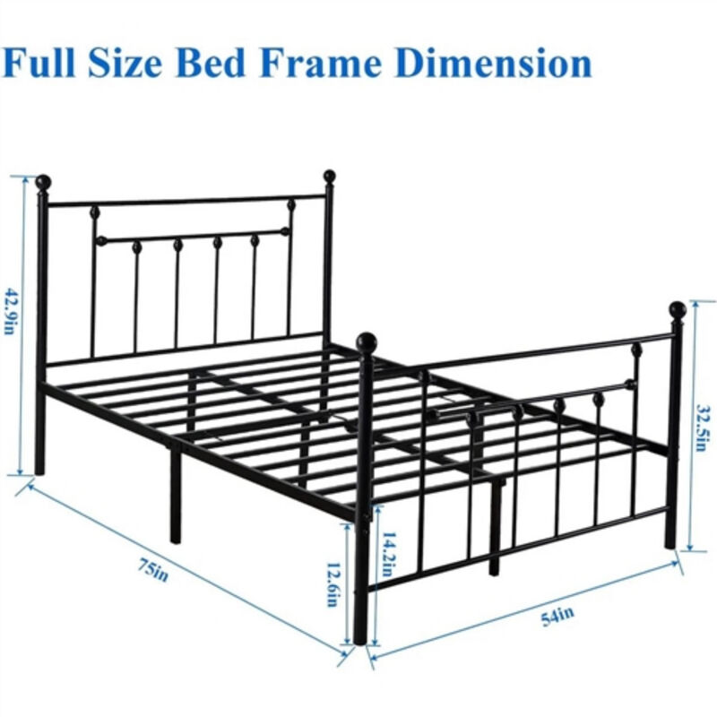 Elegant Arched Metal Bed Frame – Vintage Platform Style with Footboard