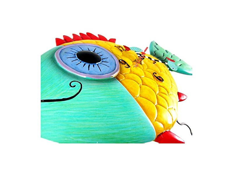 Wide Eyed Fishy Red Fin Fish Wall Clock 14 Inch Home Decor image number 1