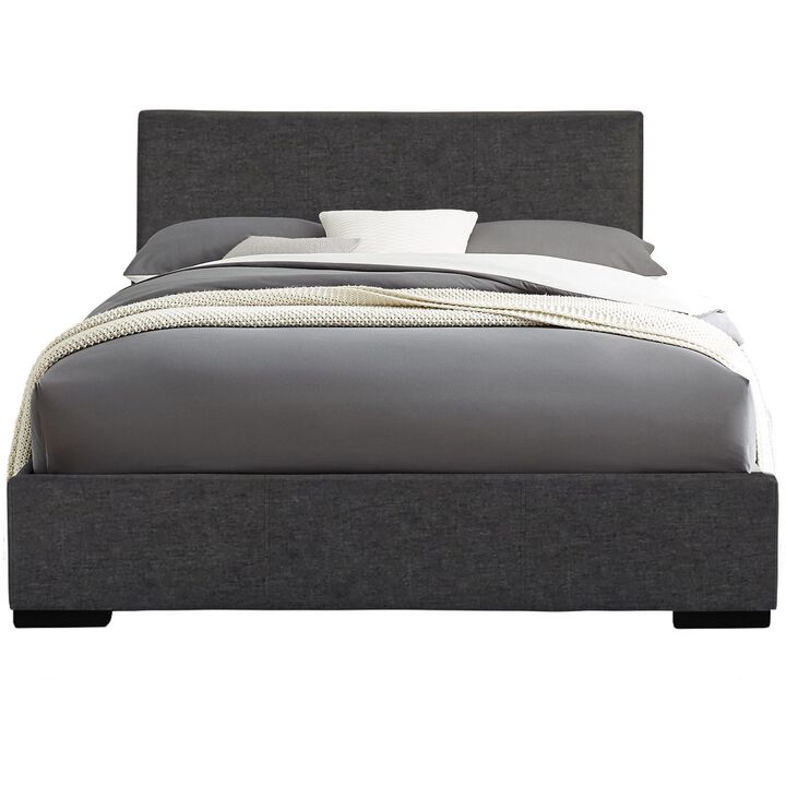 Durable Upholstered Bed &ndash; Polyester Blend with Wood Support Base