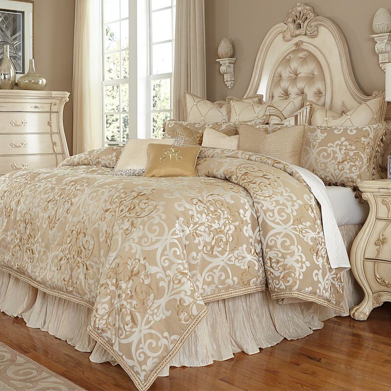 Michael Amini Luxembourg 13-Piece King Comforter Set - Cr&egrave;me image number 0