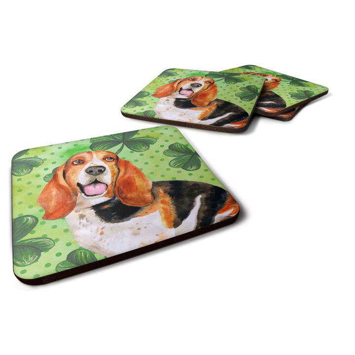 Caroline's Treasures Basset Hound St Patrick's Decorative coasters, Multicolor
