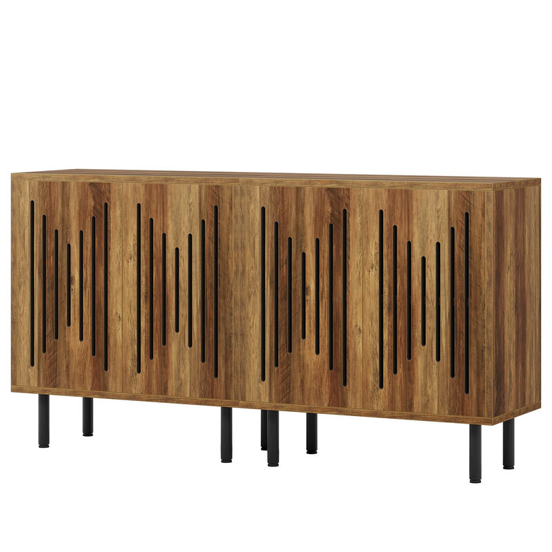 Wooden Kitchen Storage Buffet Cabinet with Adjustable Shelves image number 0
