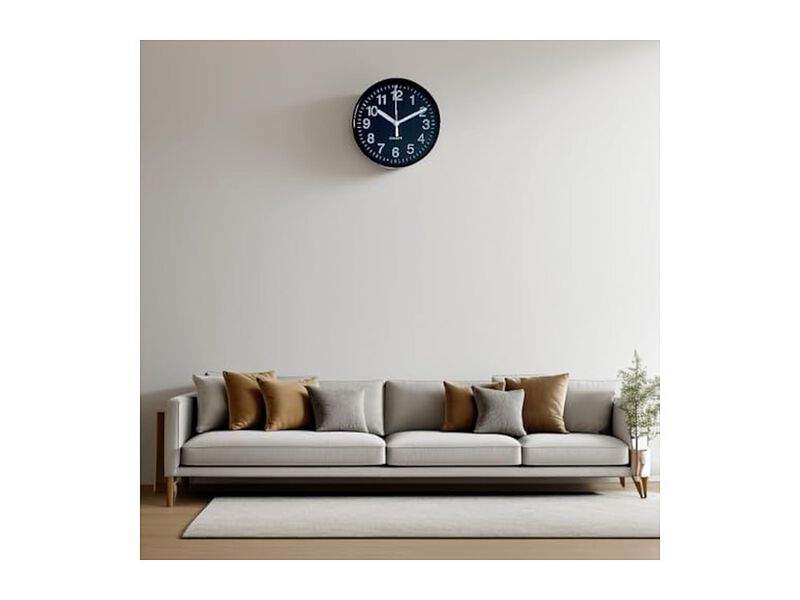 Black Rounded Traditional Timepiece Adds Wall Clock 7 Inch Home Decor image number 1