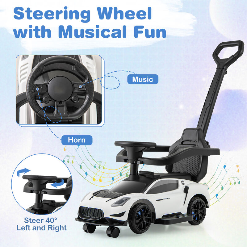 Kids 3 in 1 Ride On Push Car with Music and Sliding Function image number 6