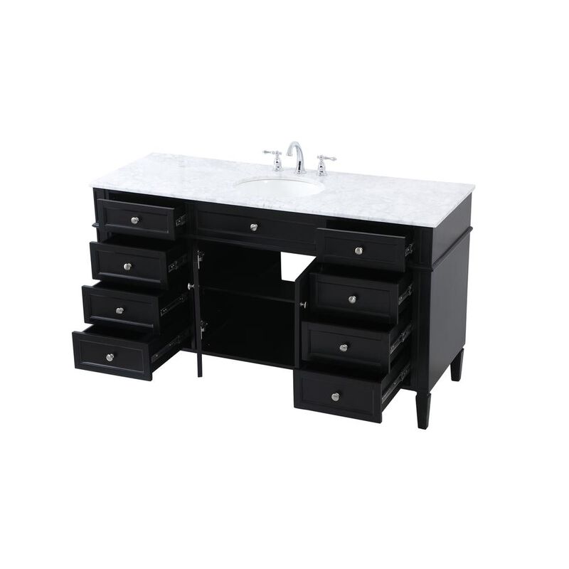 Elegant Kitchen and Bath 60 inch Single bathroom vanity in black
