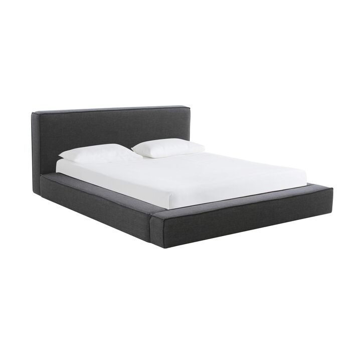 Olafur Black Linen King Bed.