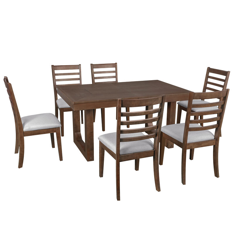 Merax Farmhouse 7-Piece Extendable Dining Set image number 0