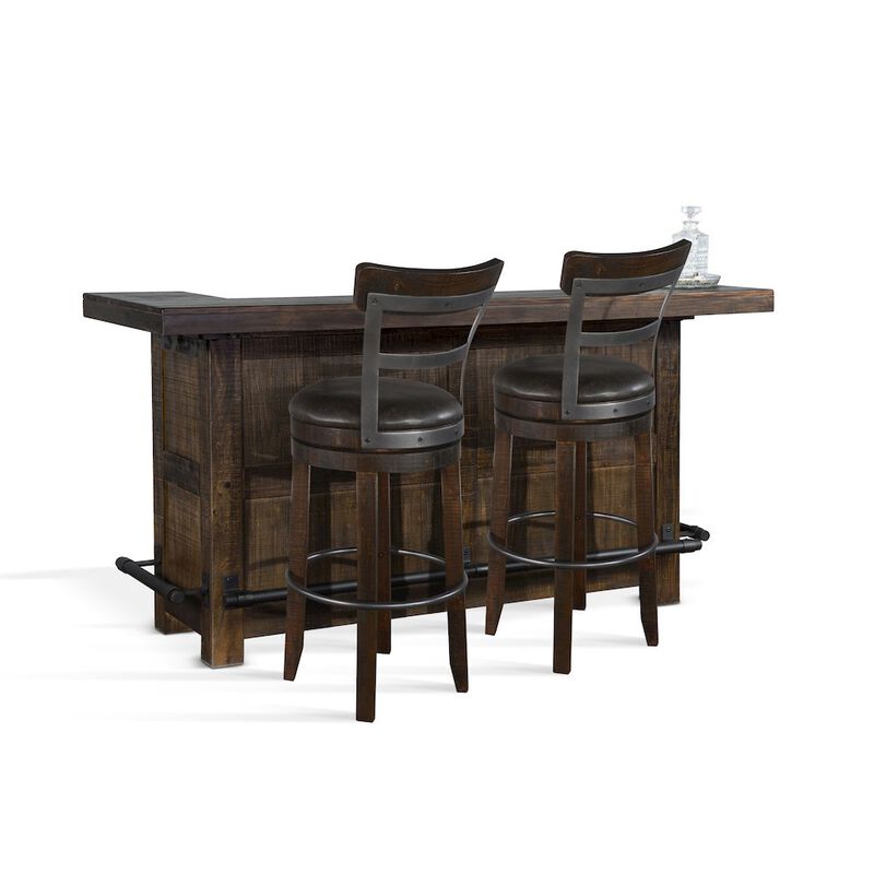 Sunny Designs 80" Traditional Wood Home Bar with Stools image number 0