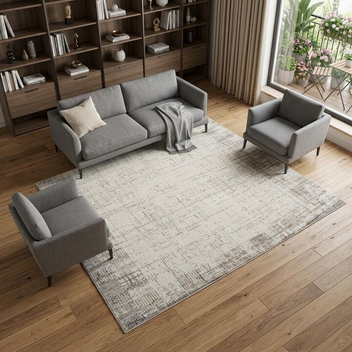 HomeRoots Abstract Area Rug