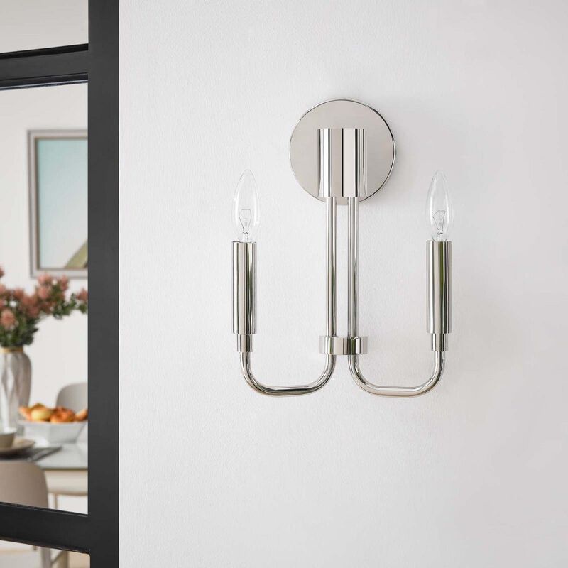 Modway Rekindle 2-Light Wall Sconce in Polished Nickel image number 2