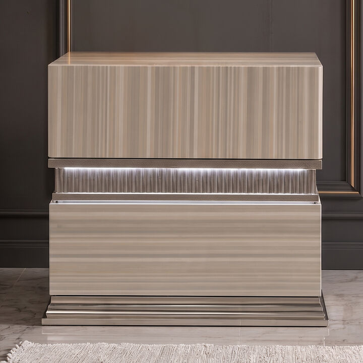 Camveressa 2-Drawer LED Nightstand