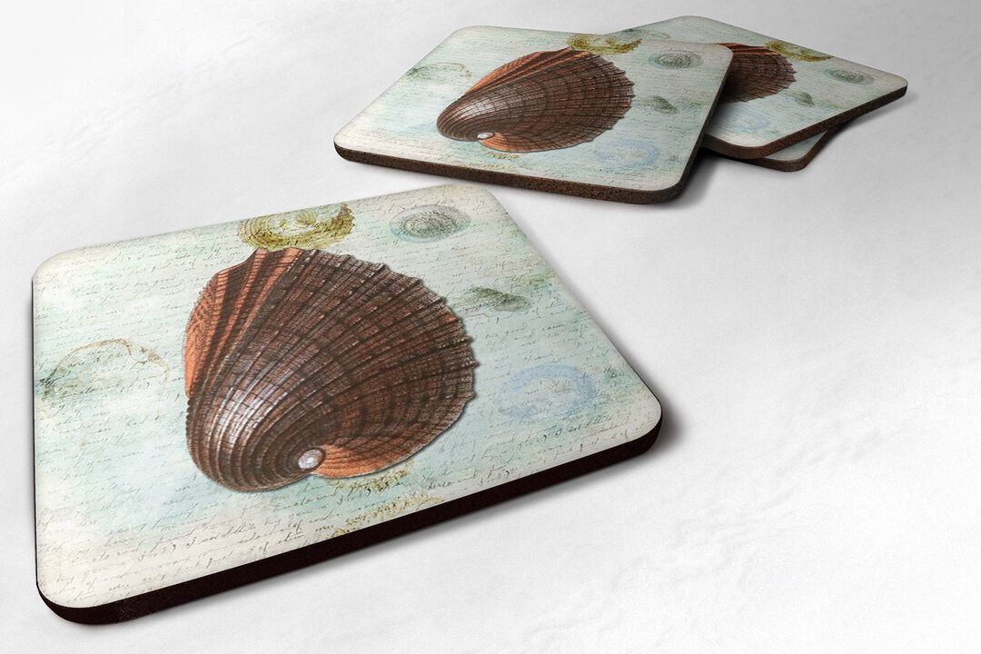 Caroline's Treasures SB3032FC Shells Foam Coasters (Set of 4), 3.5 H x 3.5 W, Multicolor