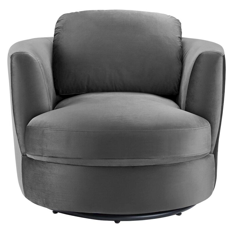 Pirouette Performance Velvet Swivel Armchair image number 3
