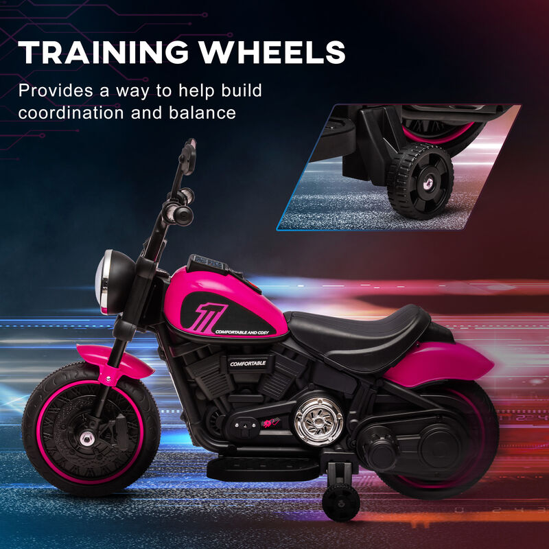 BreeBe 6V Kids Motorcycle w/ Training Wheels, Single-Button Start image number 4
