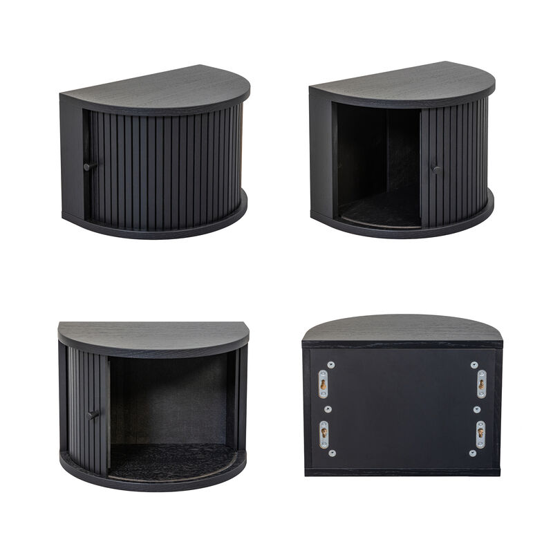 SLIDDO 16'' Floating Nightstand with Storage and Sliding Door.