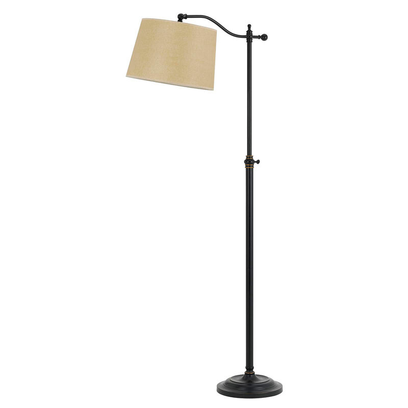 HomeRoots 63" Bronze Metal Adjustable Floor Lamp With Tan Paper Square Shade image number 0
