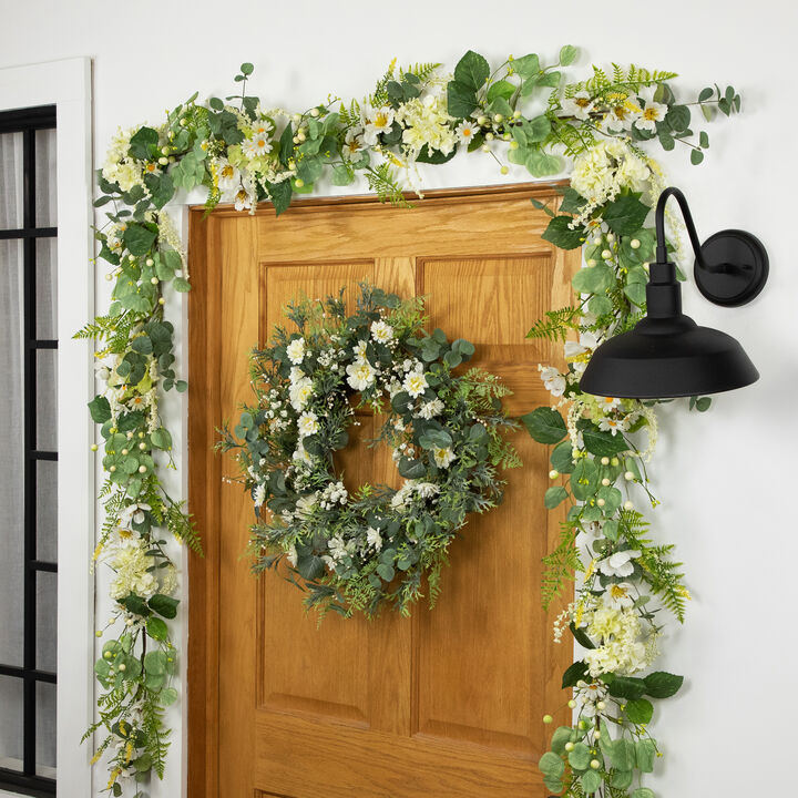 Fern and Eucalyptus Floral Spring Wreath - 24"