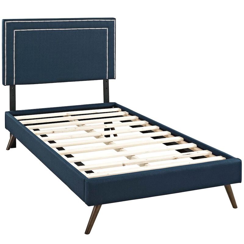 Jessamine Fabric Twin Platform Bed with Round Splayed Legs image number 1