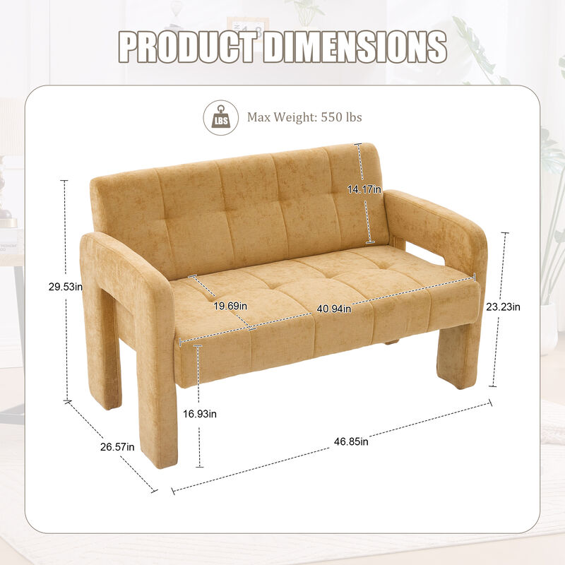 Merax Nordic Modern Chenille 2-Seater Loveseats Ergonomic Spacious Seating with Sturdy Frame image number 6