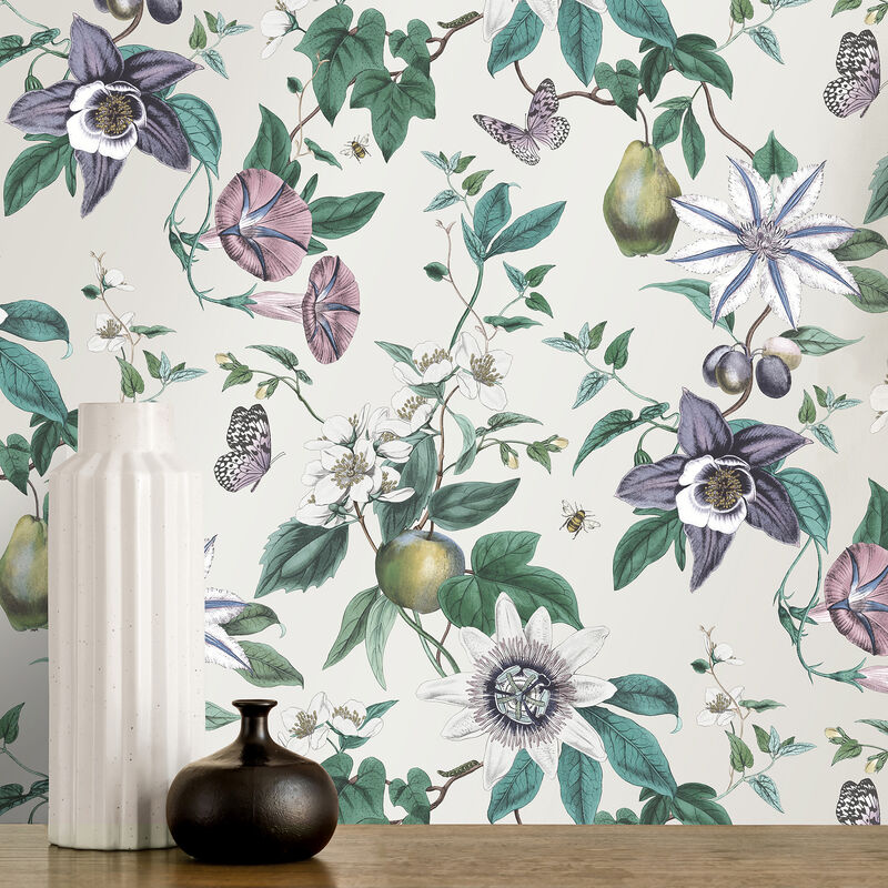 Sierra Silver Floral Wallpaper image number 3