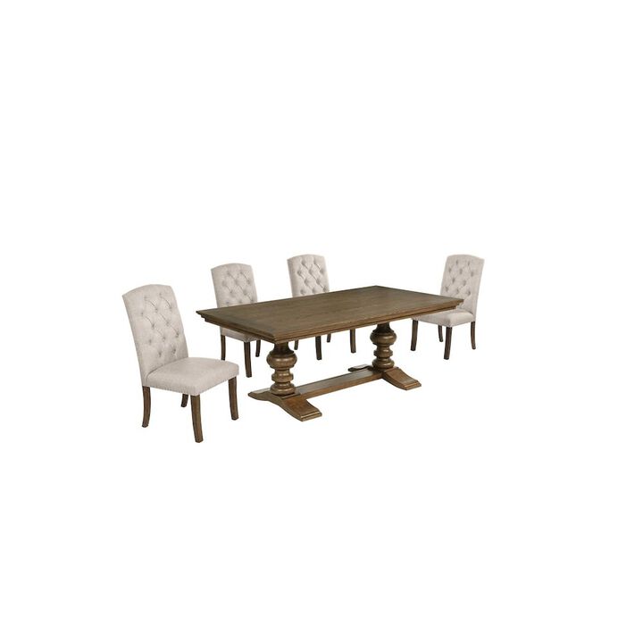 Best Quality Furniture Dinging Set With 6 Dark Grey Side Chairs And One 72 Wood Dining Table