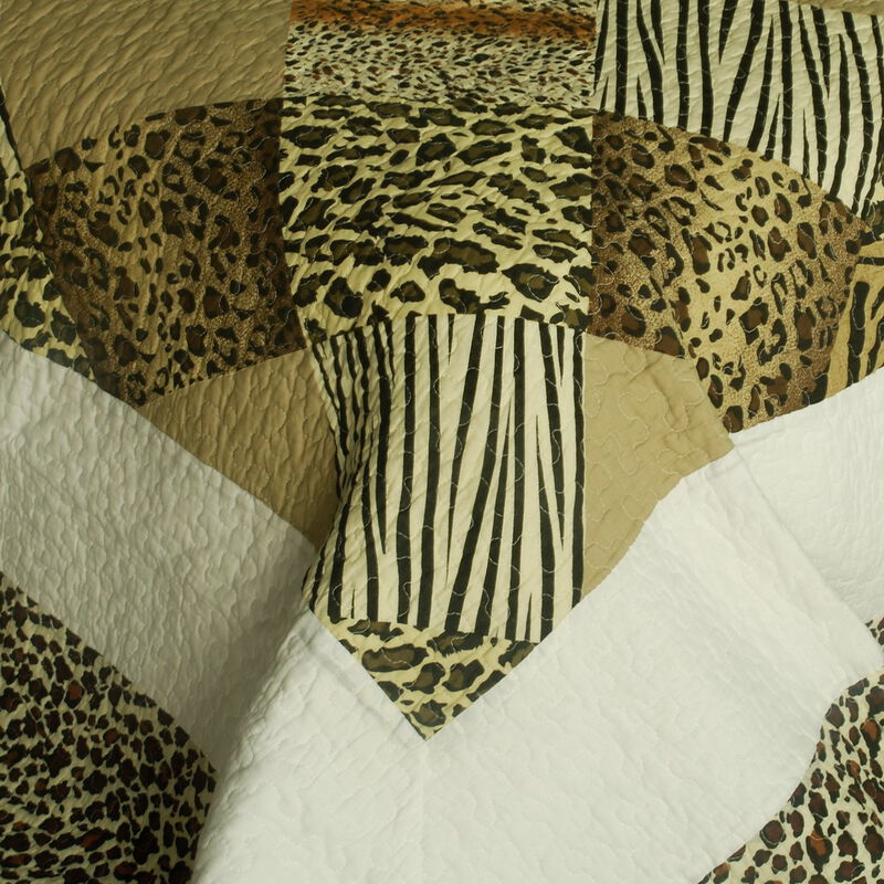 Melody Fair Cotton Quilted Printed Quilt Set 3PC Queen Size Cozy Bedding image number 2