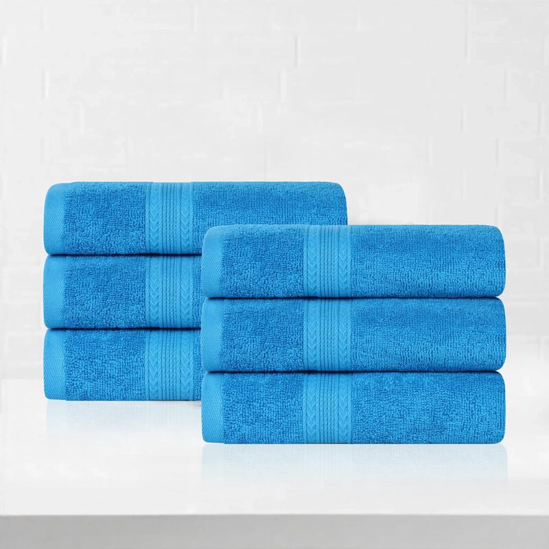 6-Piece Cotton Hand Towel Set for Bathroom and Guest Use image number 1