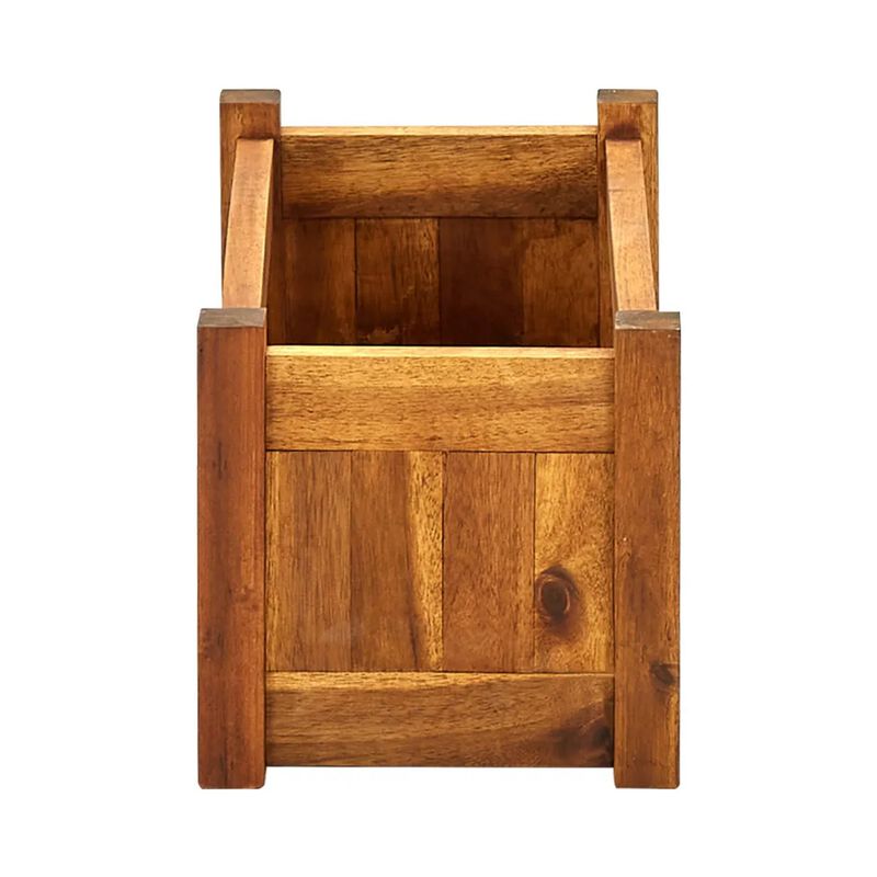Ryla Garden Raised Flower Bed, 10x20 Panel Brown Acacia Wood, Slatted image number 2