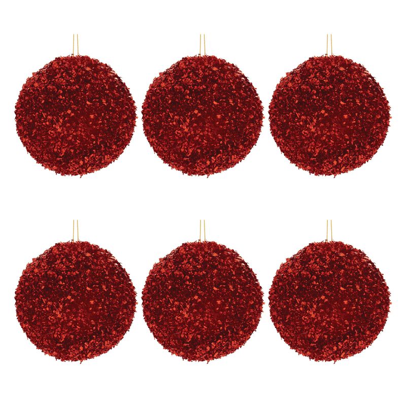 6-Piece Sequin Ball Ornament Set – Sparkly Holiday Decorations for Elegant & Festive Tree Styling