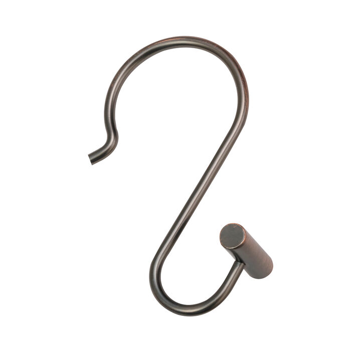 Utopia Alley Rust-Resistant Metal Shower Curtain Hooks with T-bar end, Shower Hooks Hangers for Bathroom, Kitchen Utensils, Curtains, Clothing, Towels etc - Set of 12
