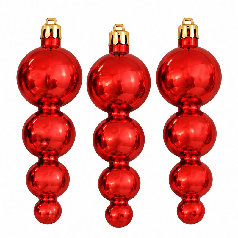 6ct Red Hot Shatterproof 2-Finish Christmas Ornaments 5.75" image number 5