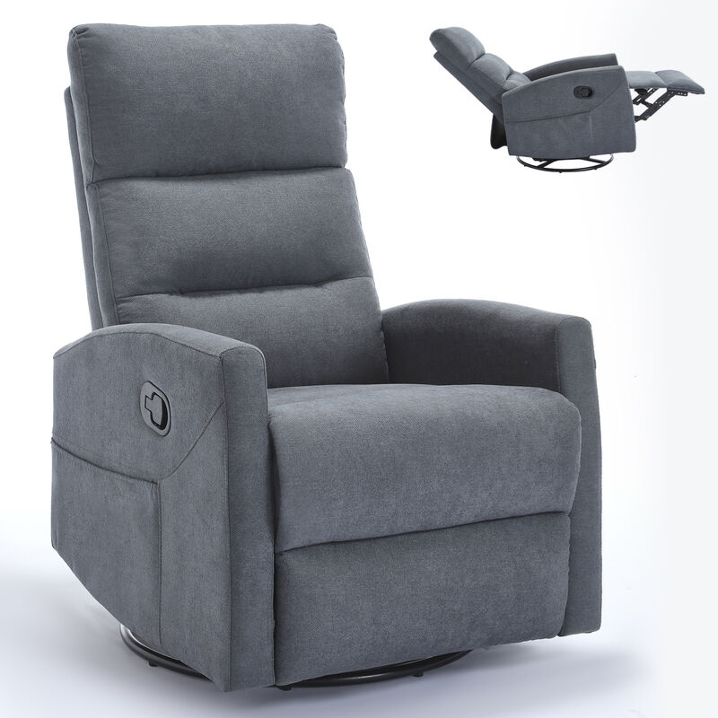 GOODSILO Manual Recliner Chair with Swivel and Rocking Function for Comfortable Living Room Seating image number 0