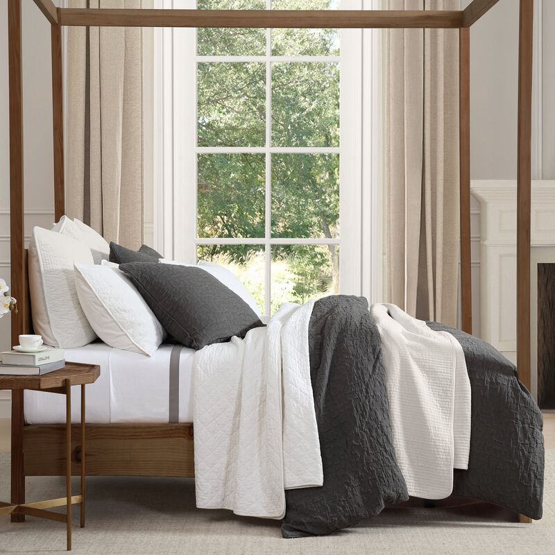 Porto Gray King Duvet Cover Set image number 2