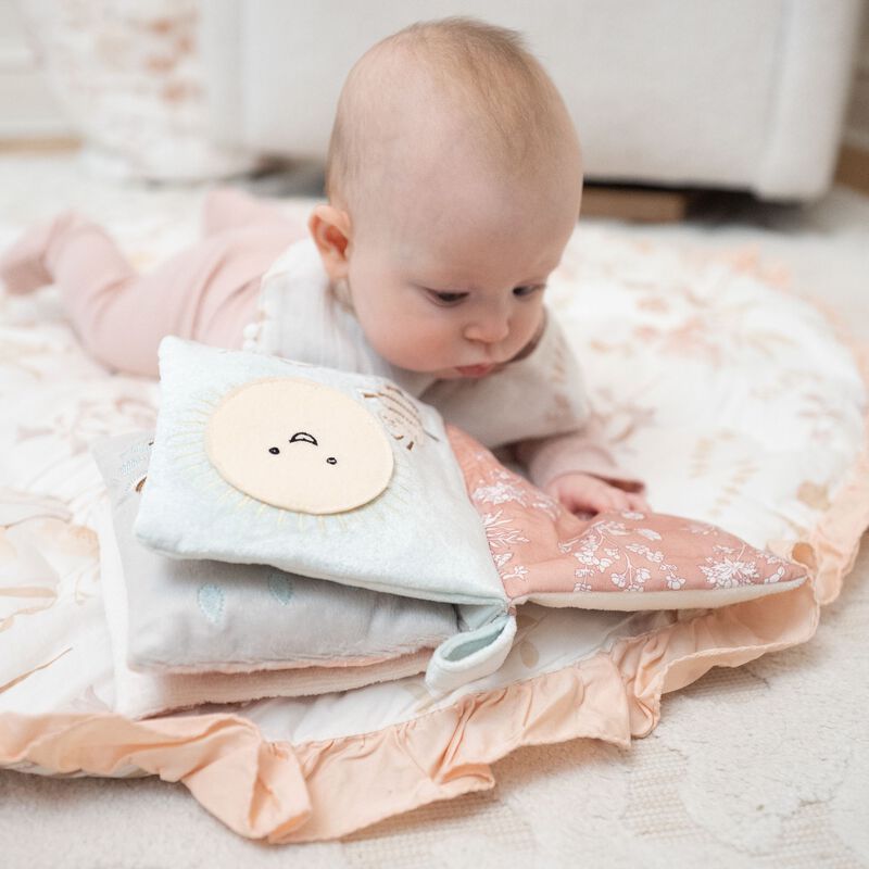 Violet Floral Ruffle Quilted Baby Play Mat image number 3