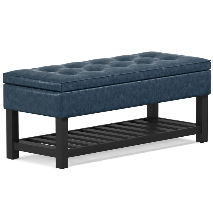 Simpli Home Cosmopolitan Storage Ottoman Bench with Open Bottom